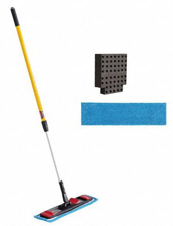 FLAT MOP PAD KIT,19 1/2 IN W,BLUE