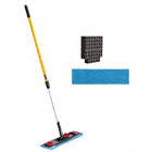 Dust Mop Frme/Pad,Blue,Microfiber,ClipOn