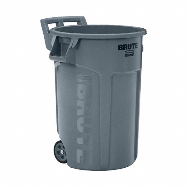 Trash Can: Round, 44 gal Capacity, 28 1/4 in Overall Dia, 28 1/4 in