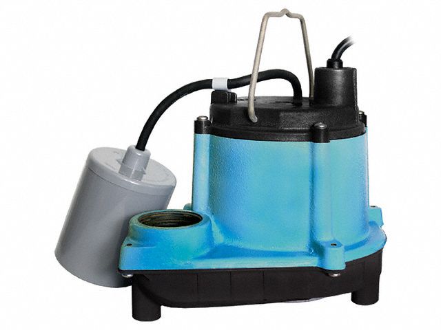 SUBMERSIBLE SUMP PUMP, 1/3 HORSEPOWER, 115V AC, 29 GPM FLOW RATE AT 10 FT OF HEAD, 1 1/2 IN FNPT