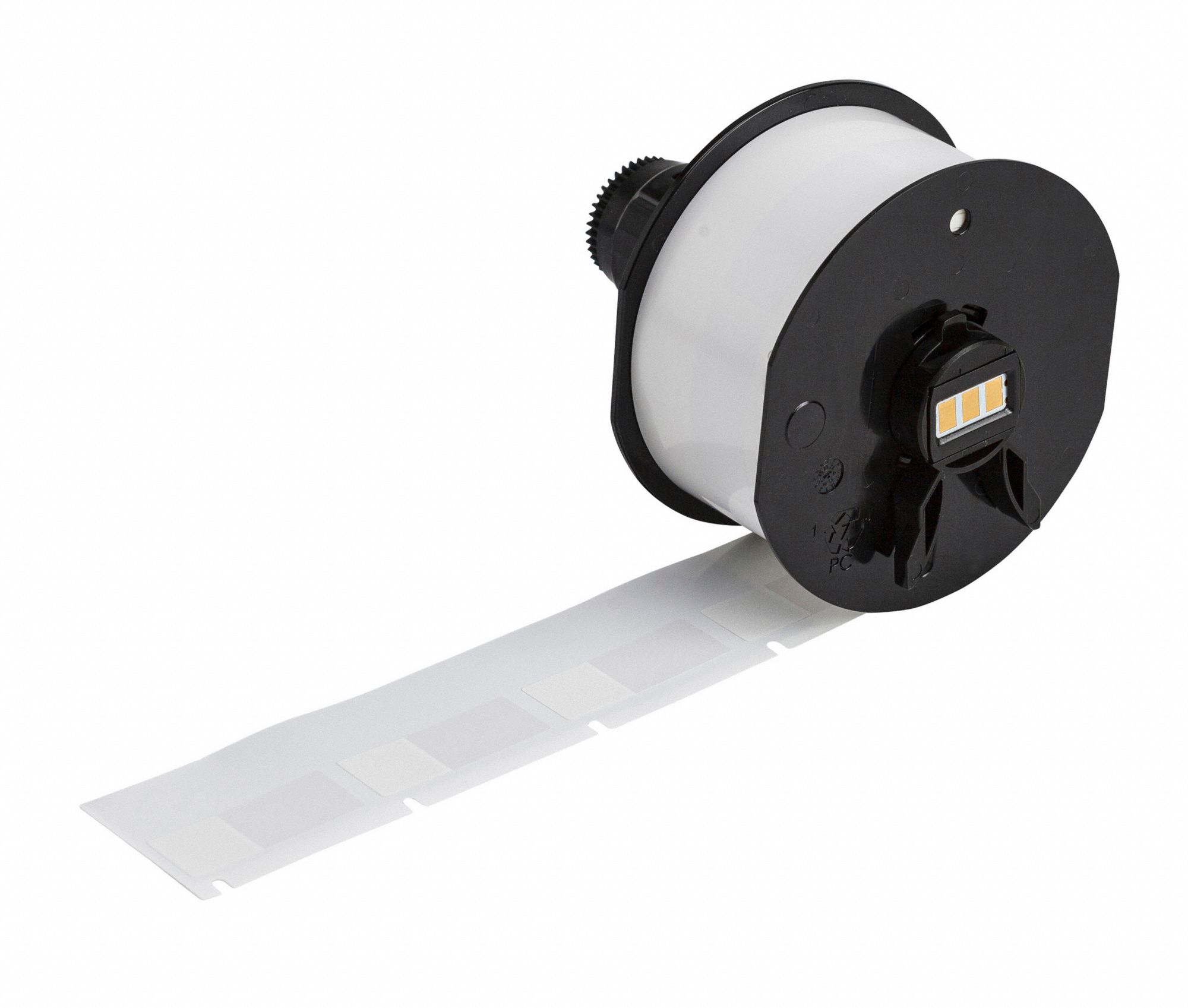 Pre-Cut Label Stock Roll: 1 in x 1 in, Nylon, White, 450 Labels Included