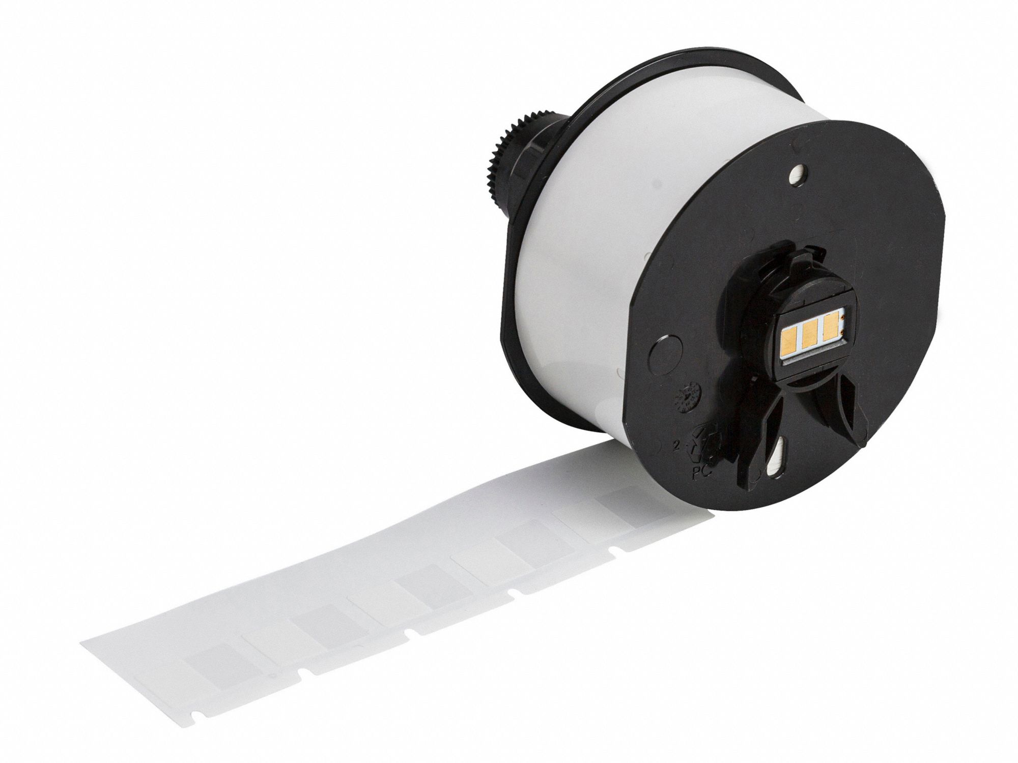 Wraparound Label: 1 1/4 in x 1 in, Vinyl, Blue on White/Green on White/Red on White