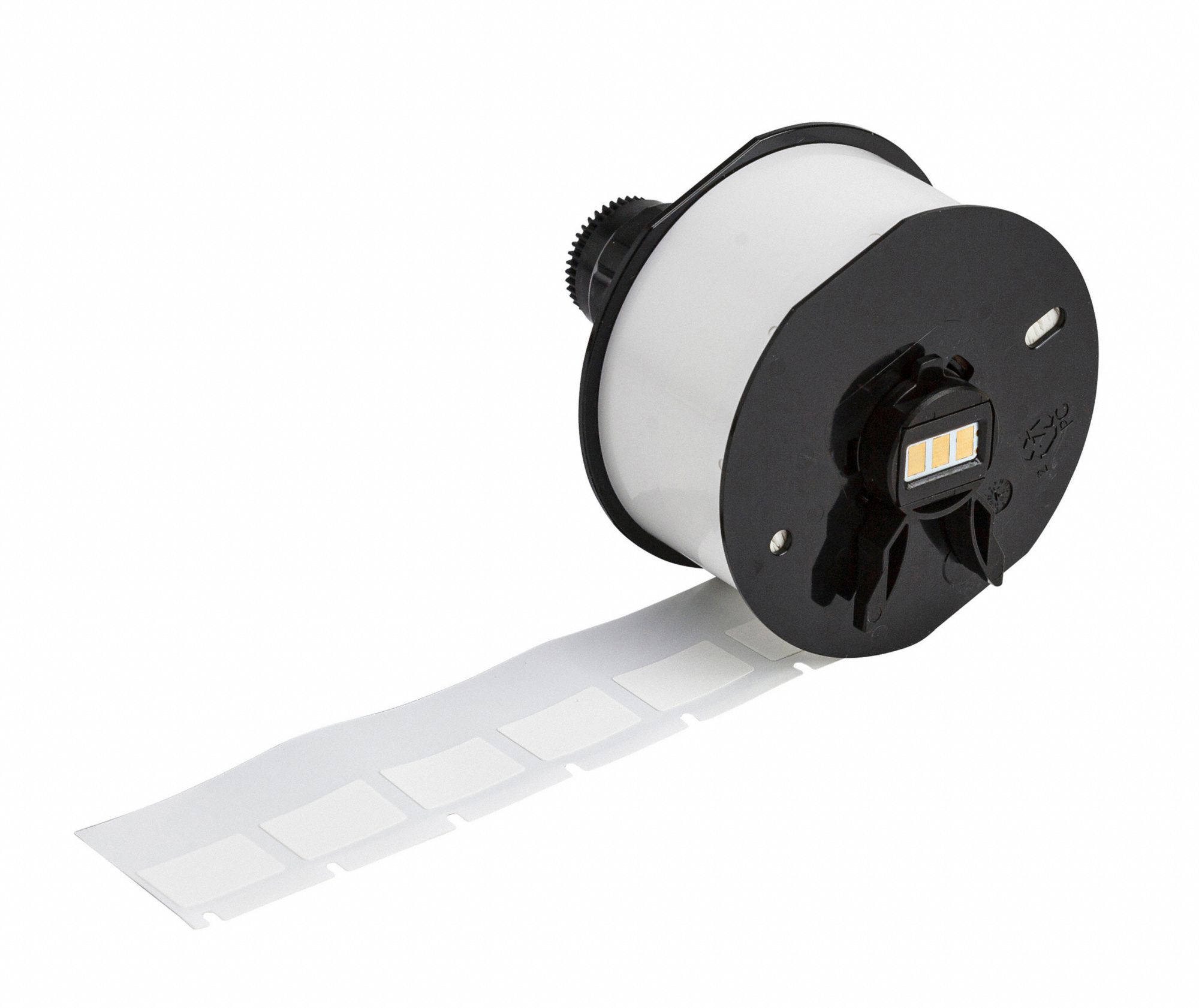 Wraparound Label: 1 1/4 in x 1/2 in, Vinyl, Blue on White/Green on White/Red on White