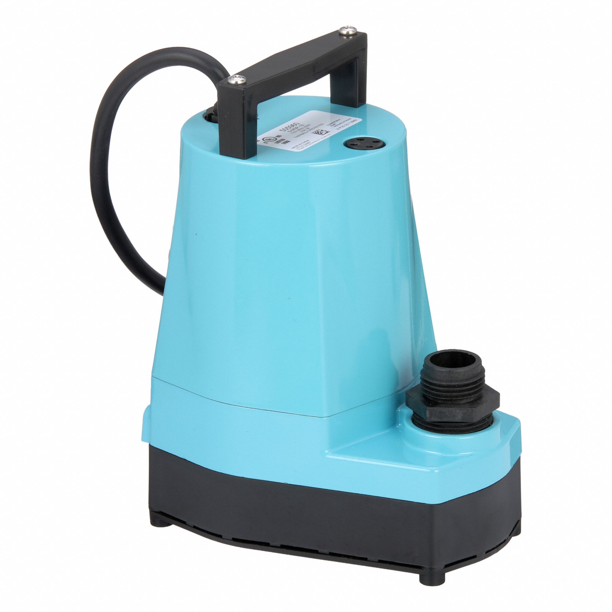 PLUG-IN UTILITY PUMP, 1/6 HORSEPOWER, 1/16 IN MAXIMUM DIAMETER SOLIDS, CONTINUOUS DUTY, 115V AC, NYLON