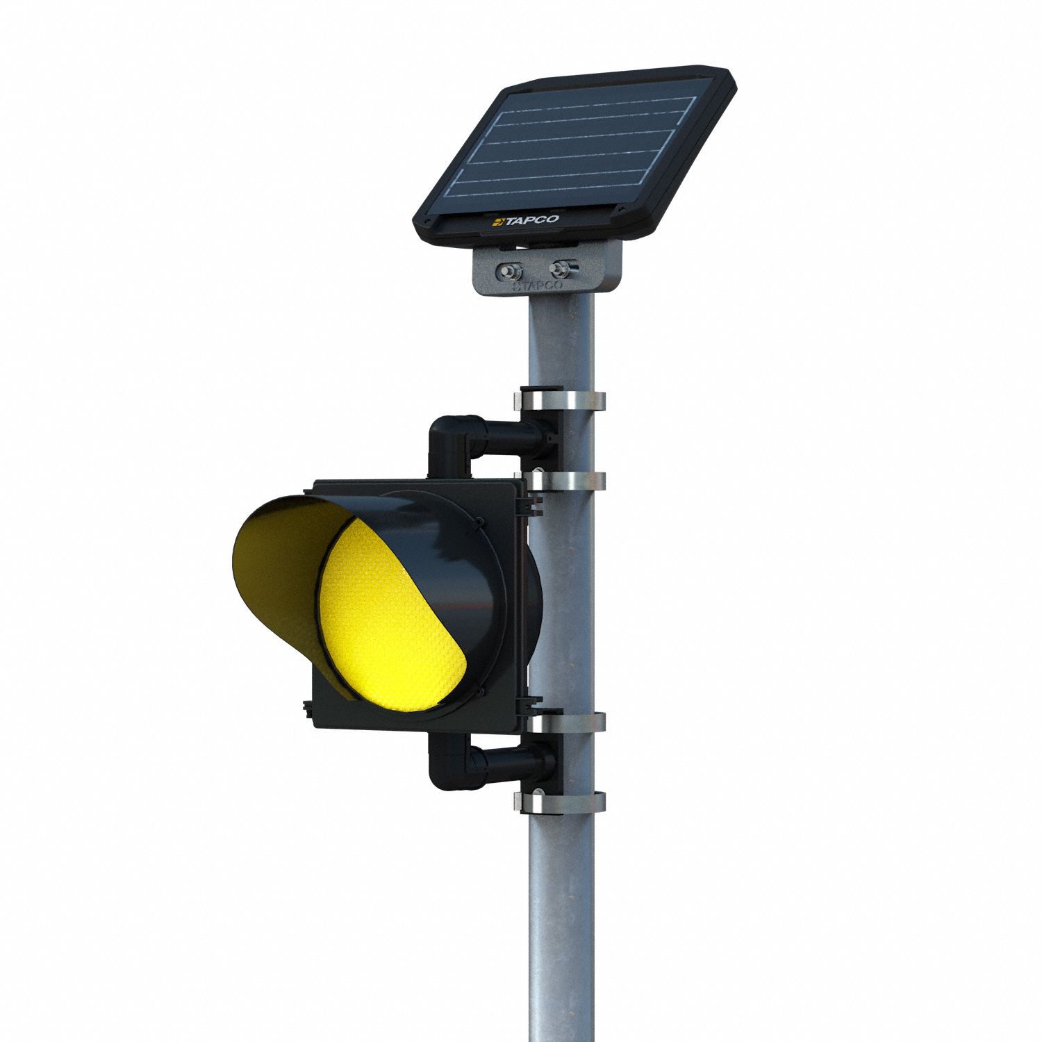 Traffic Beacon: Power Source Solar, Lamp Type LED, Housing Color Black, Light Color Amber
