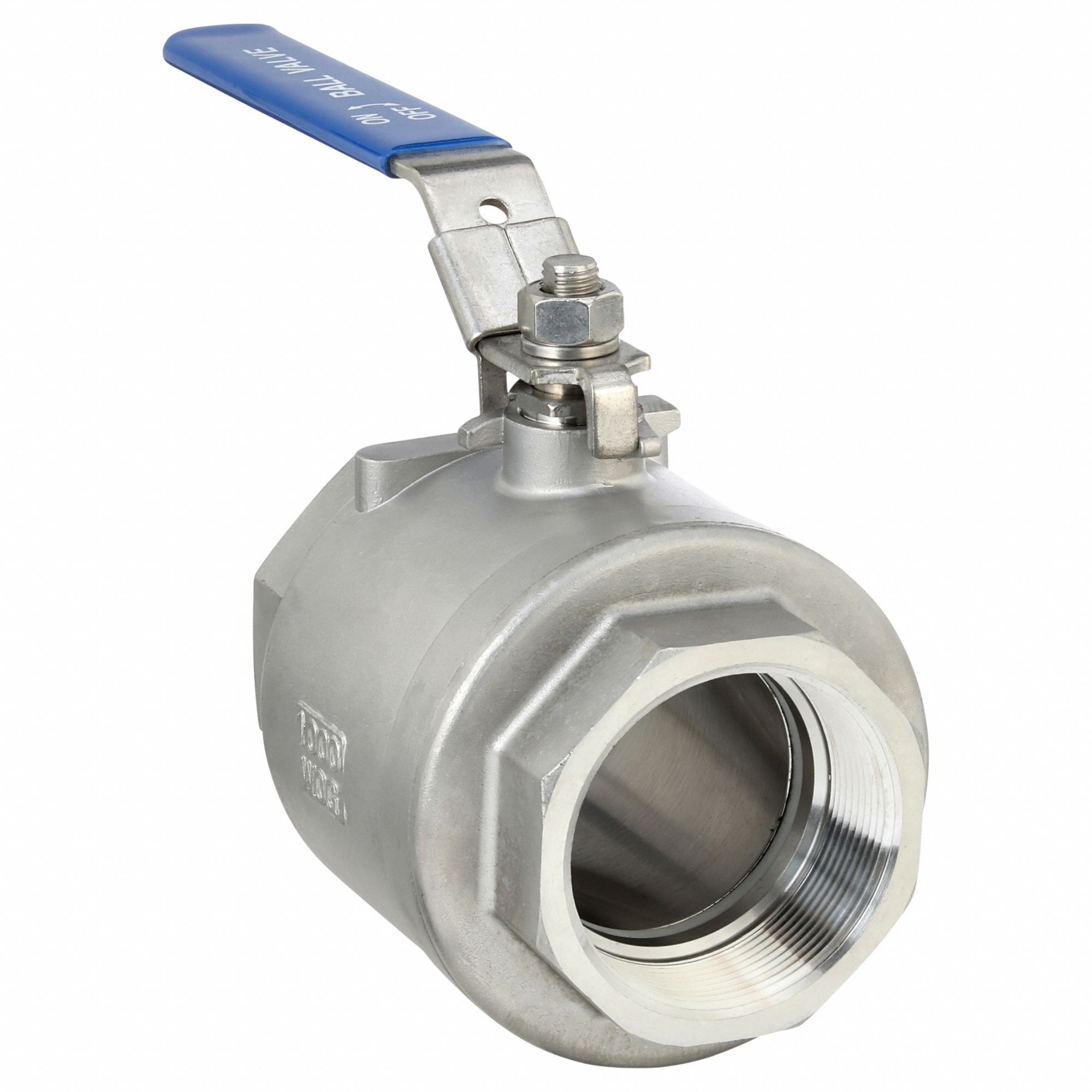 Manual Two-Way Ball Valve: 3 in, 304 Stainless Steel, Straight Valve Body, Two-Piece