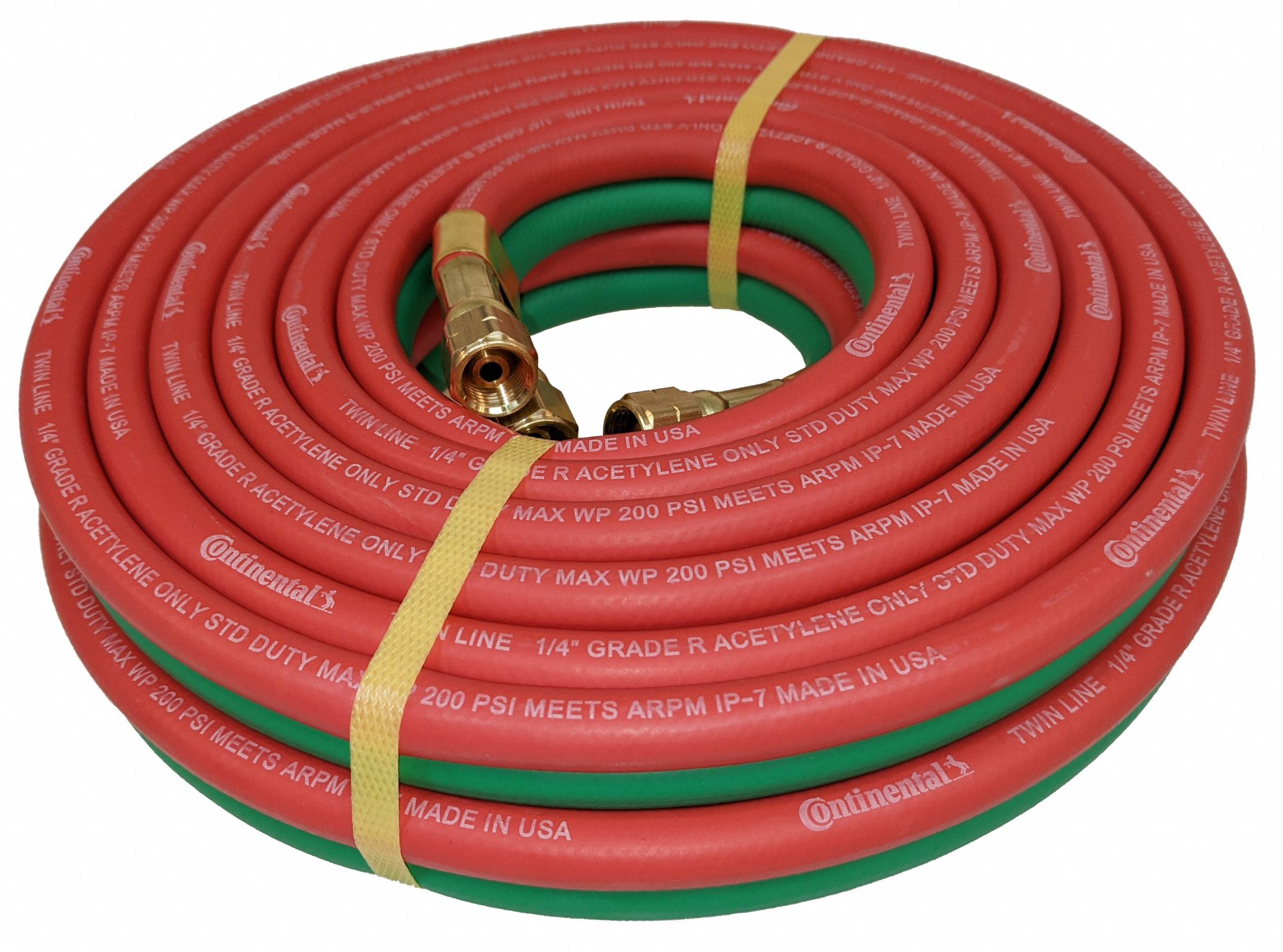 TWIN LINE WELDING HOSE, ¼ IN HOSE ID, GREEN/RED, BB X BB, 12½ FT HOSE LENGTH