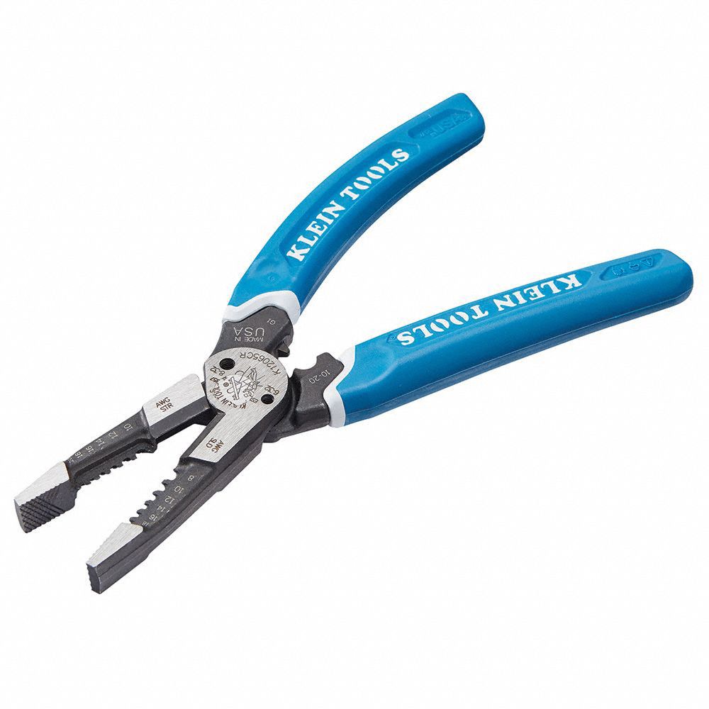 MULTI-TOOL WIRE STRIPPER, MANUAL, 18 TO 8 AWG, 8¼ IN OVERALL L, CRIMP/CUT, STANDARD CUSHION GRIP