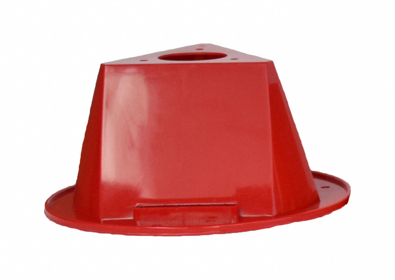 Pallet Cones: 8 7/8 in Base Lg, 8 7/8 in Base Wd, 4 3/16 in Ht, Red