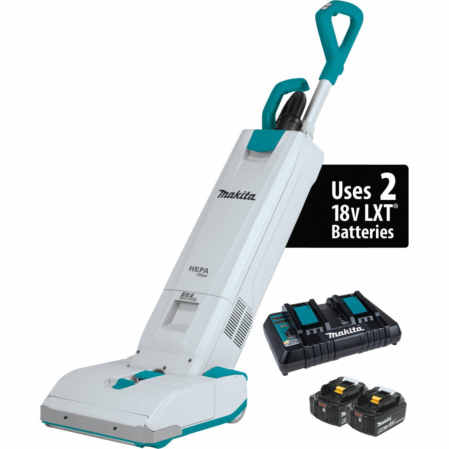 MAKITA, 12 in Cleaning Path Wd, 67 cfm Vacuum Air Flow, Cordless