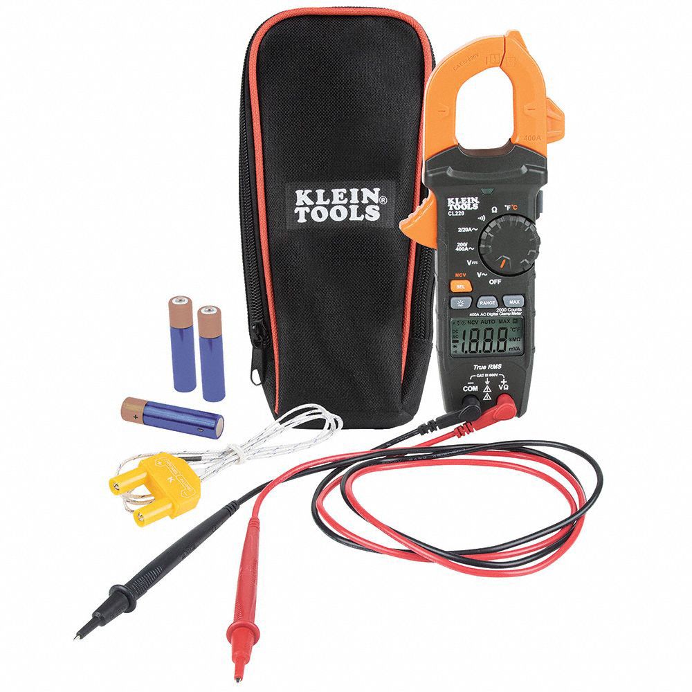 KLEIN TOOLS Digital Clamp Meter 400 A Max. AC Amps, 600 V Max. AC