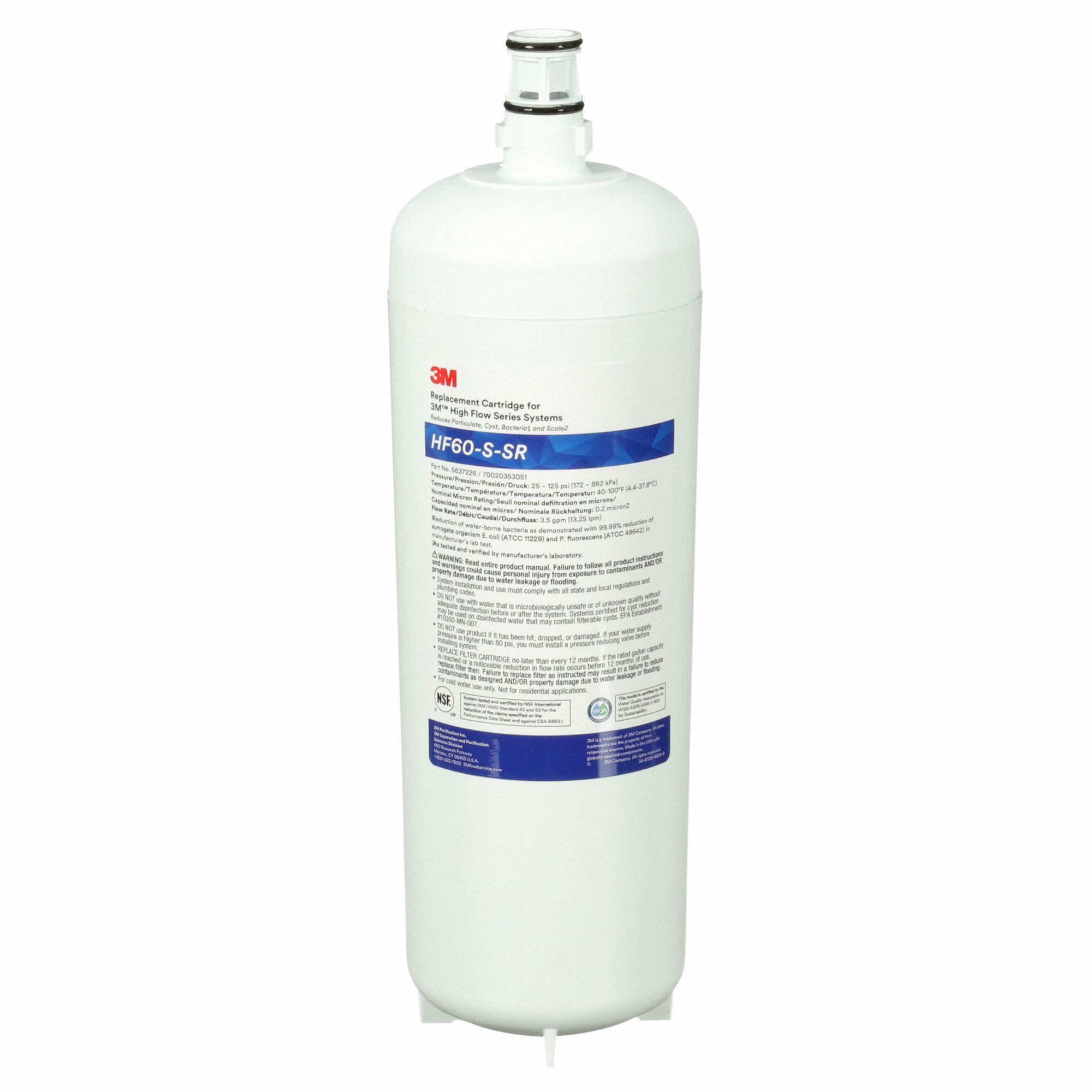 Quick-Connect Water Filter: 0.2 micron, 3.5 gpm, 4 5/8 in Overall Ht