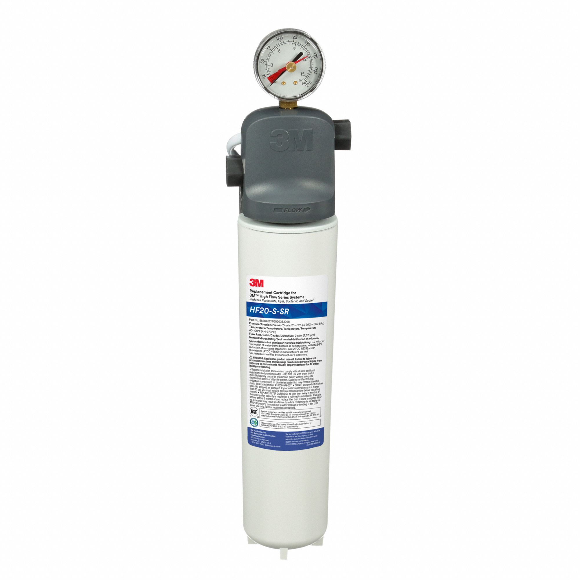 3M AQUAPURE, 0.2 micron, 2 gpm, Water Filter System 61HJ85ICE120SSR Grainger