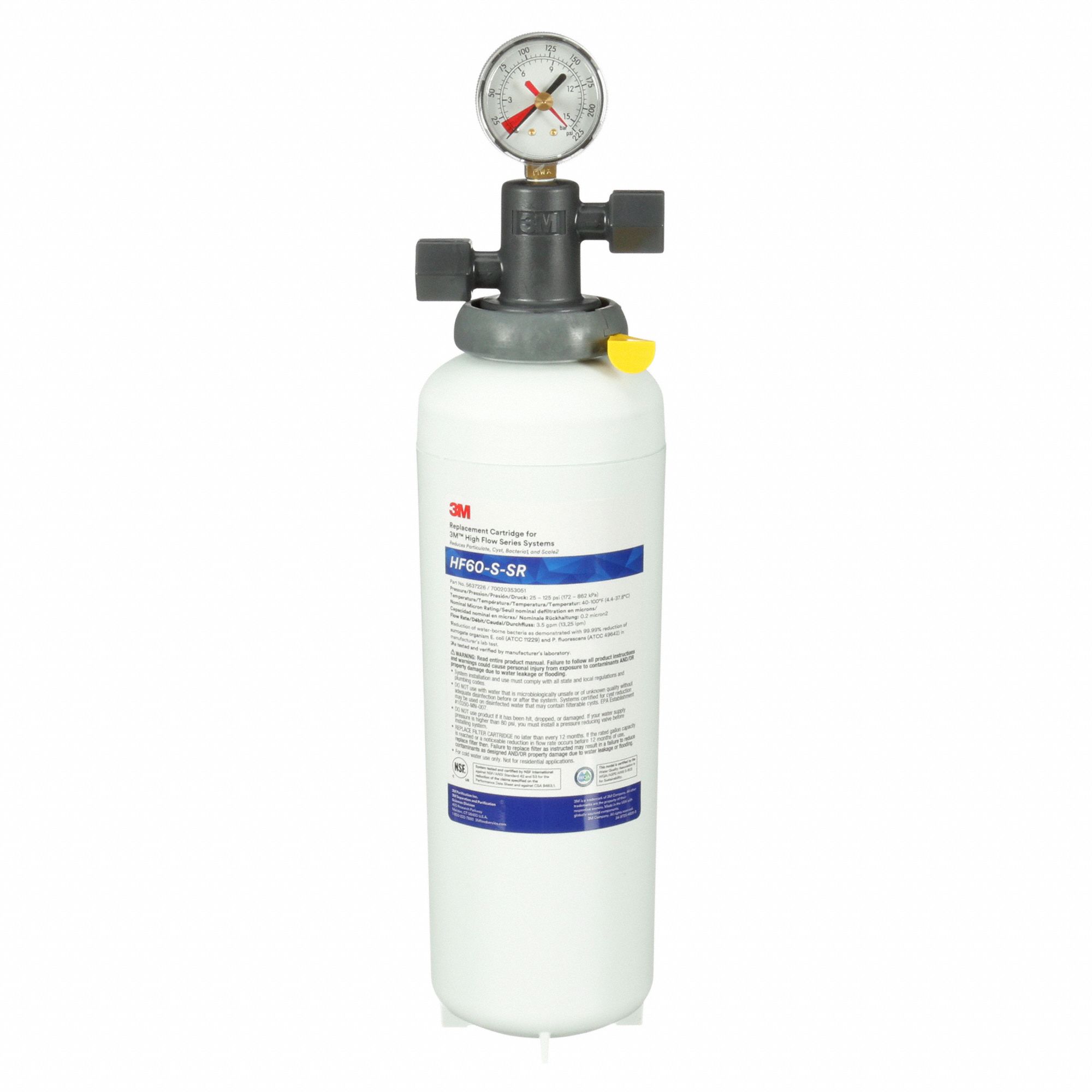 Water Filtration System: 0.2 micron, 3.5 gpm, 40, 000 gal, 18 1/8 in Overall Ht