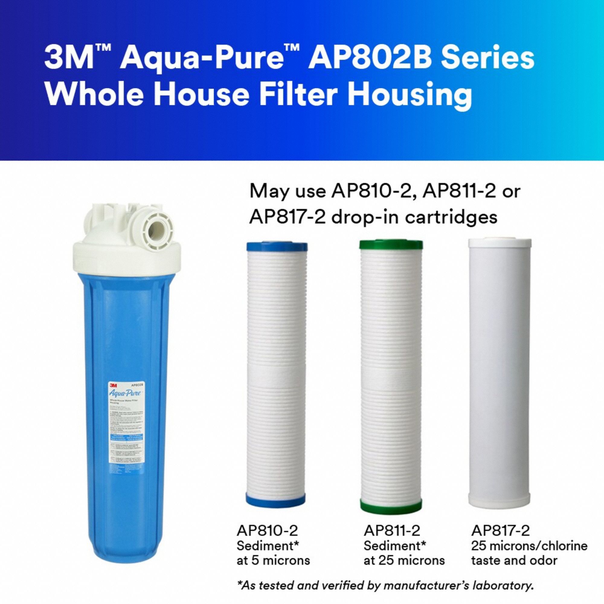 3M AQUA-PURE Filter Housing: 1 In, NPT, 45 Gpm, 100 Psi Max Pressure ...