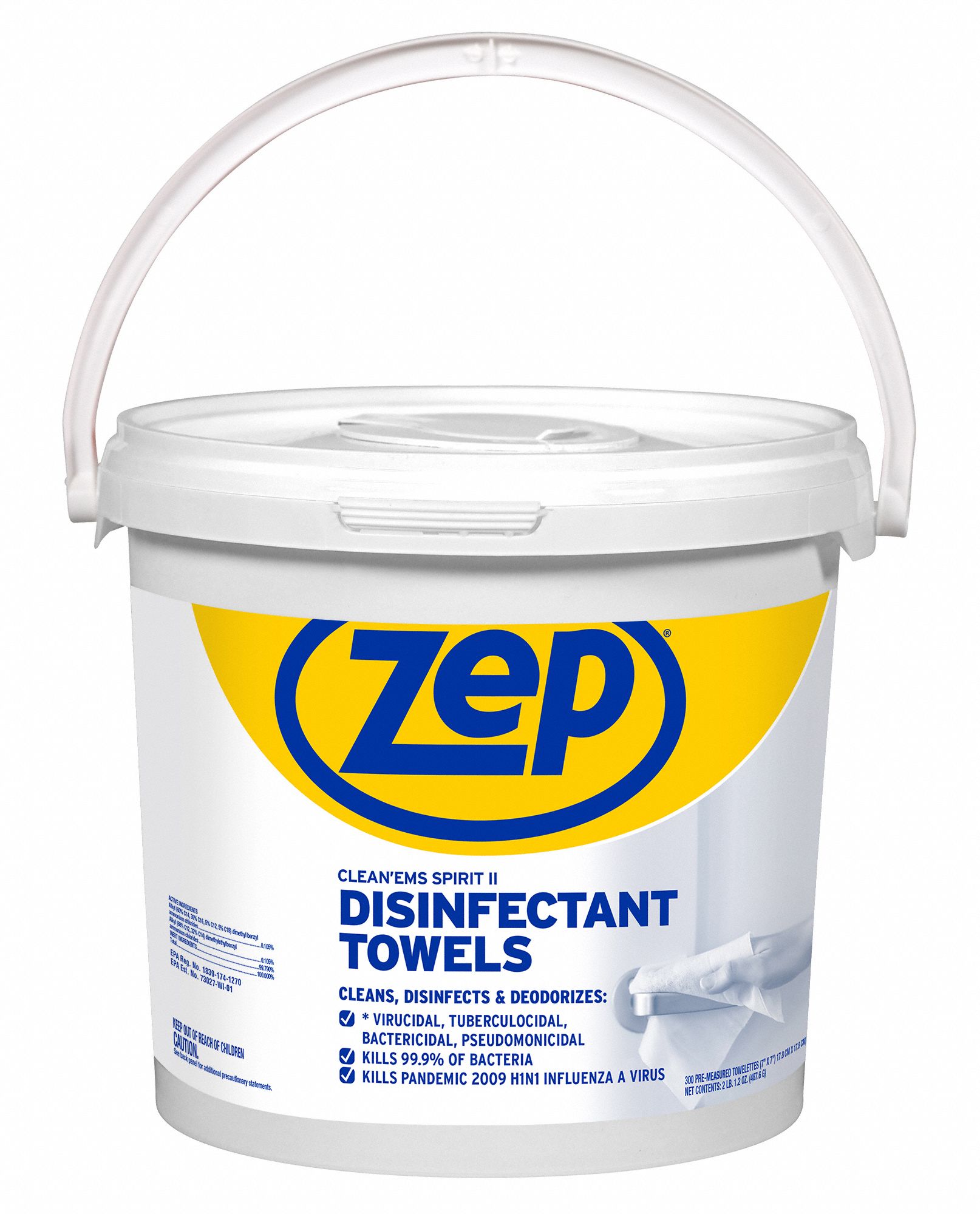 ZEP Disinfectant Towels, PK4 61HK52R53301 Grainger