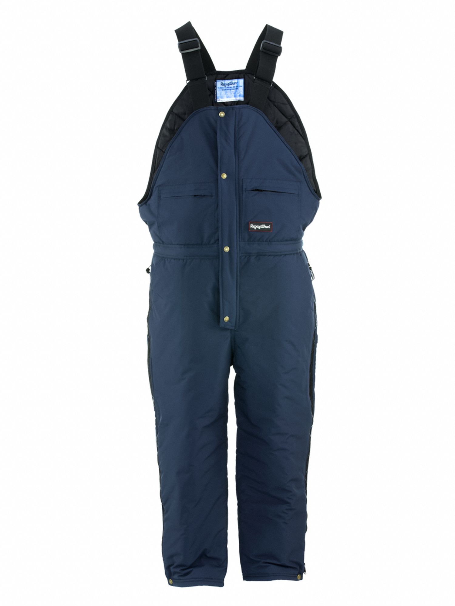 Bib Overalls: Men's, M ( 34 in x 30 in ), Navy, Insulated for Cold Conditions, Nylon