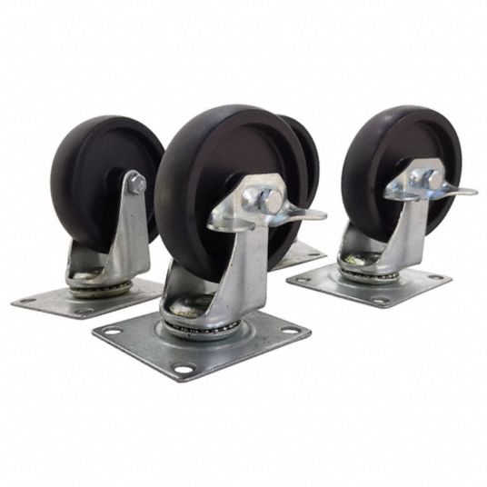 WESTWARD, 3 in Overall Wd, 1 in Overall Dp, Replacement Casters ...