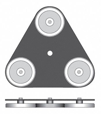 Magnetic Mount Base: 7/8 in Ht, 10 in Wd, Black