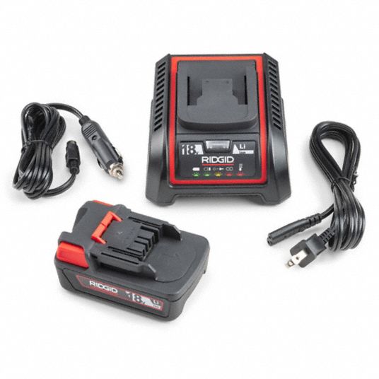 RIDGID, 100 to 240V AC, Battery and Charger Kit - 61HR19|66003