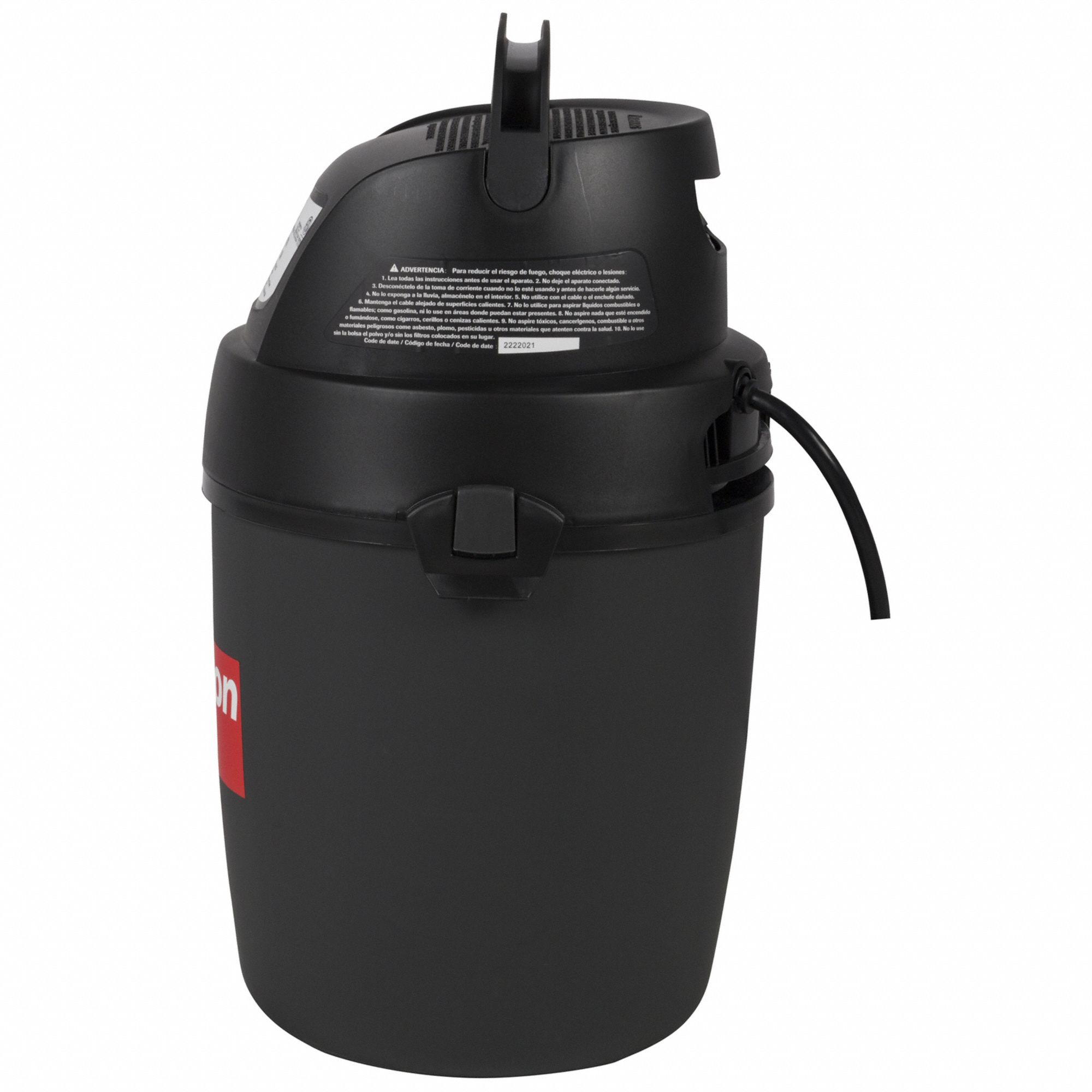 DAYTON Shop Vacuum 2 gal Tank Size, Plastic, 1 1/4 in Vacuum Hose Dia