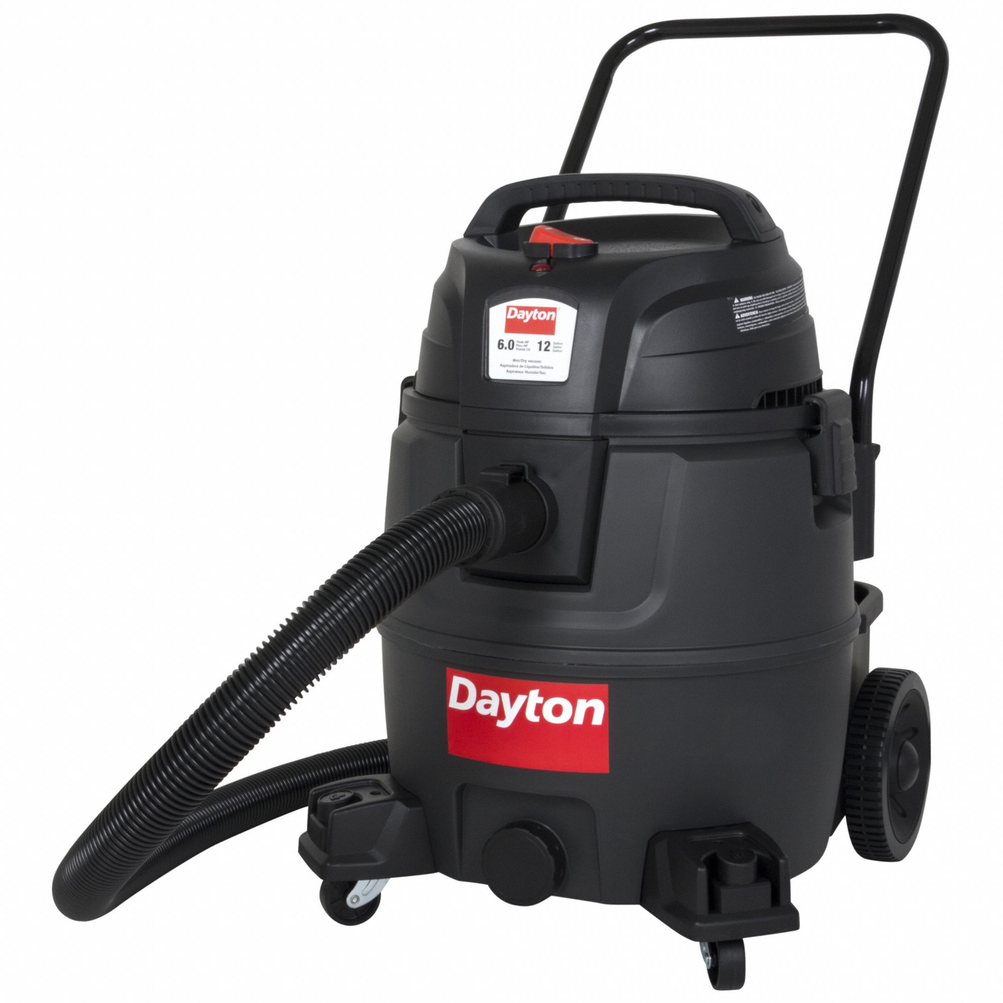 DAYTON, 12 gal Tank Size, Plastic, Shop Vacuum 61HV8961HV89 Grainger