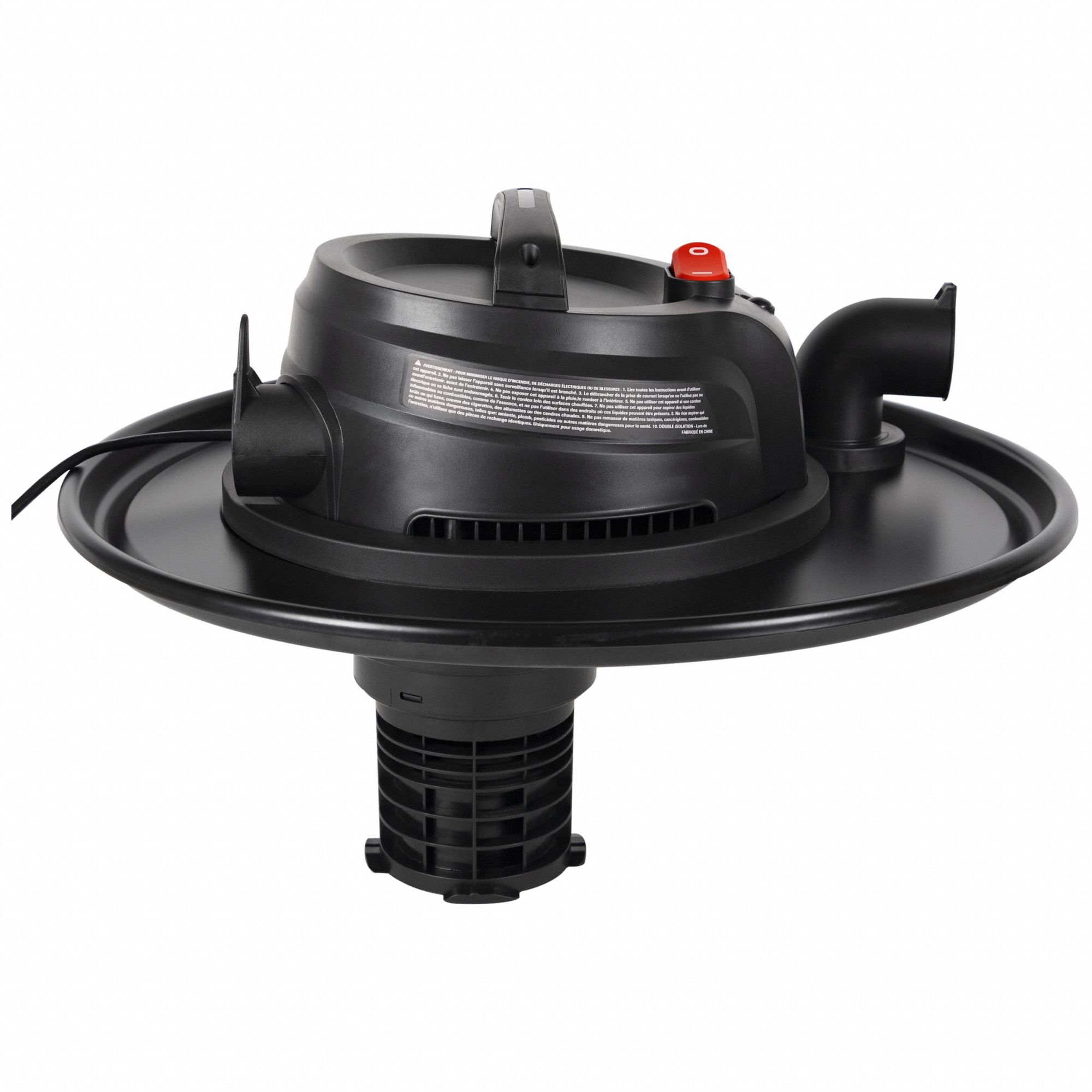 DAYTON DrumTop Vacuum Head Std, Wet/Dry, For 55 gal Drum Capacity, 1