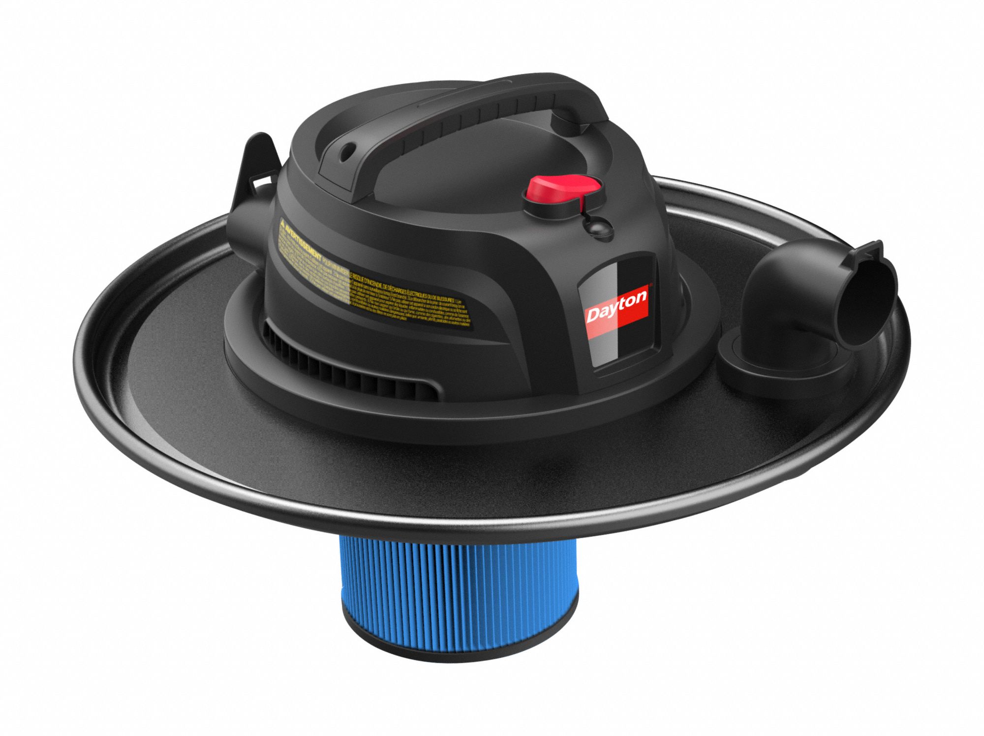 DAYTON DrumTop Vacuum Head Std, Wet/Dry, For 55 gal Drum Capacity, 1