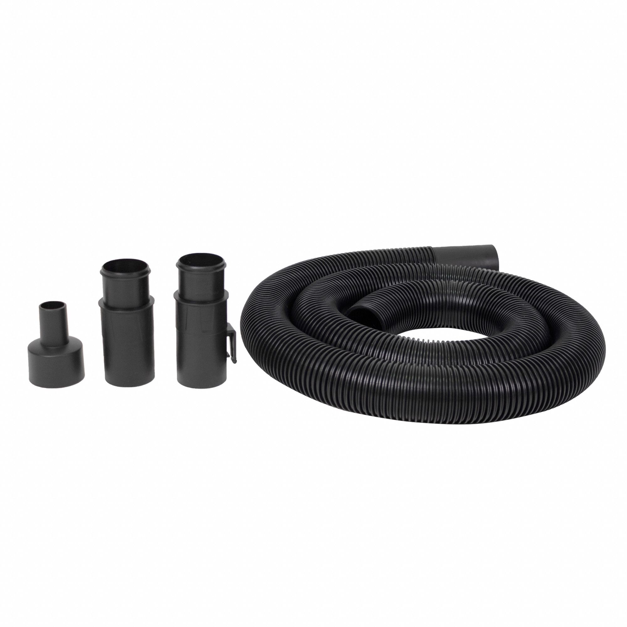 Vacuum Hose: 2 1/2 in Hose Dia, 8 ft Hose Lg, Plastic, Black