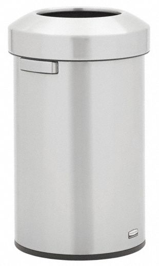 Trash Can: Stainless Steel, 16 gal Container Capacity, Dome Top