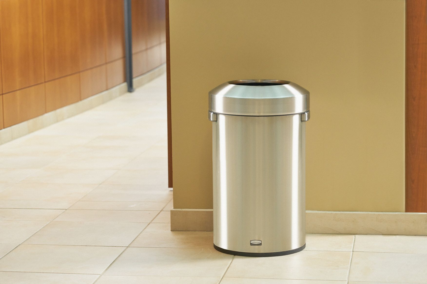 RUBBERMAID COMMERCIAL PRODUCTS Trash Can Stainless Steel, Dome Top