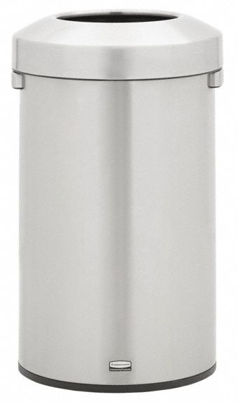 Trash Can: Stainless Steel, 23 gal Container Capacity, Dome Top