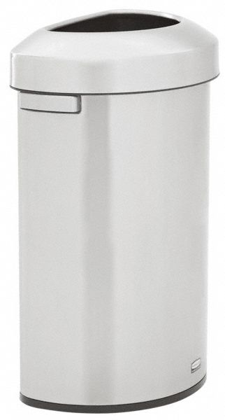 Trash Can: Stainless Steel, 21 gal Container Capacity, Dome Top