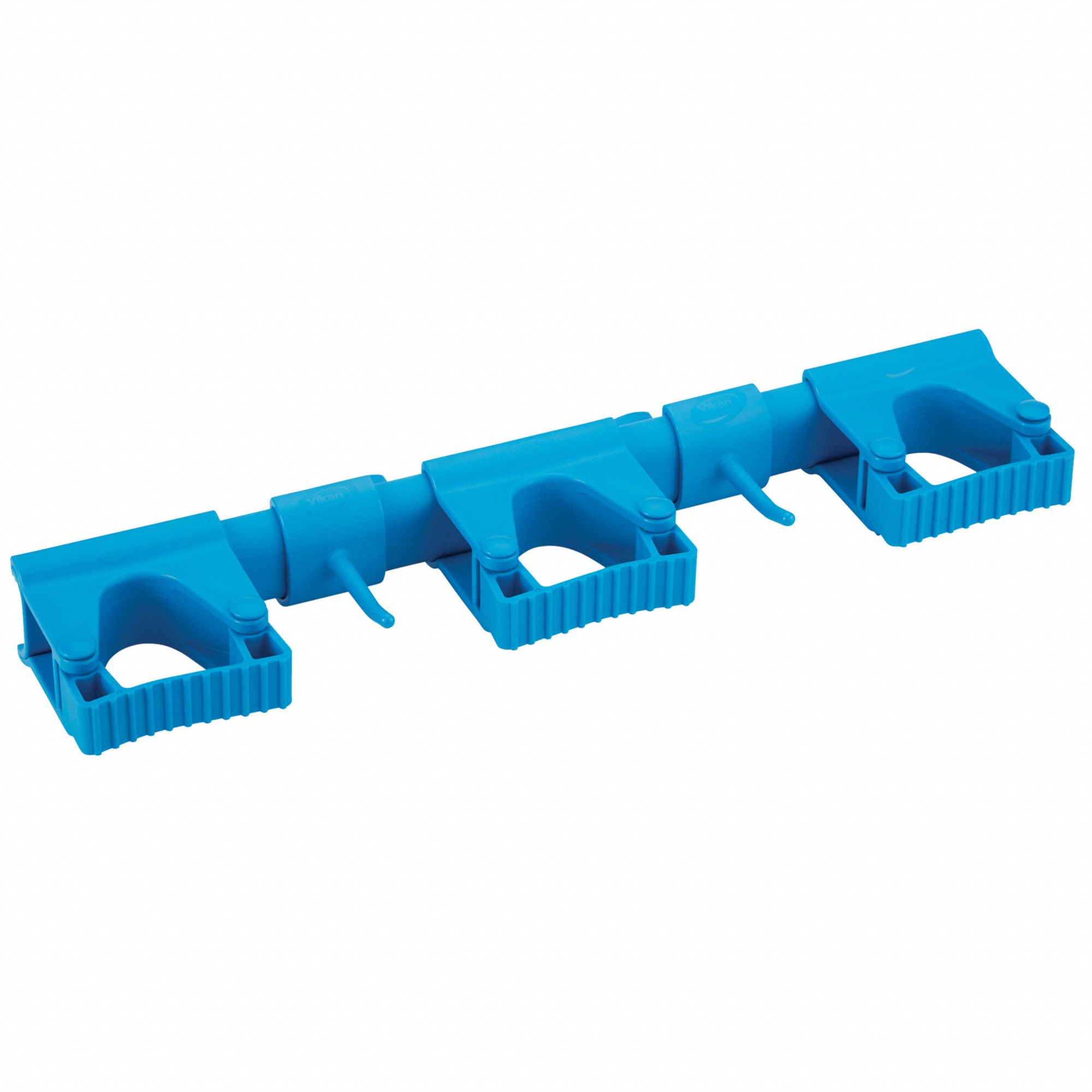 Tool Wall Bracket: For 1/16 in Handle Dia, Blue, 16 1/2 in Lg, 3 3/8 in Wd, 1 7/8 in Ht