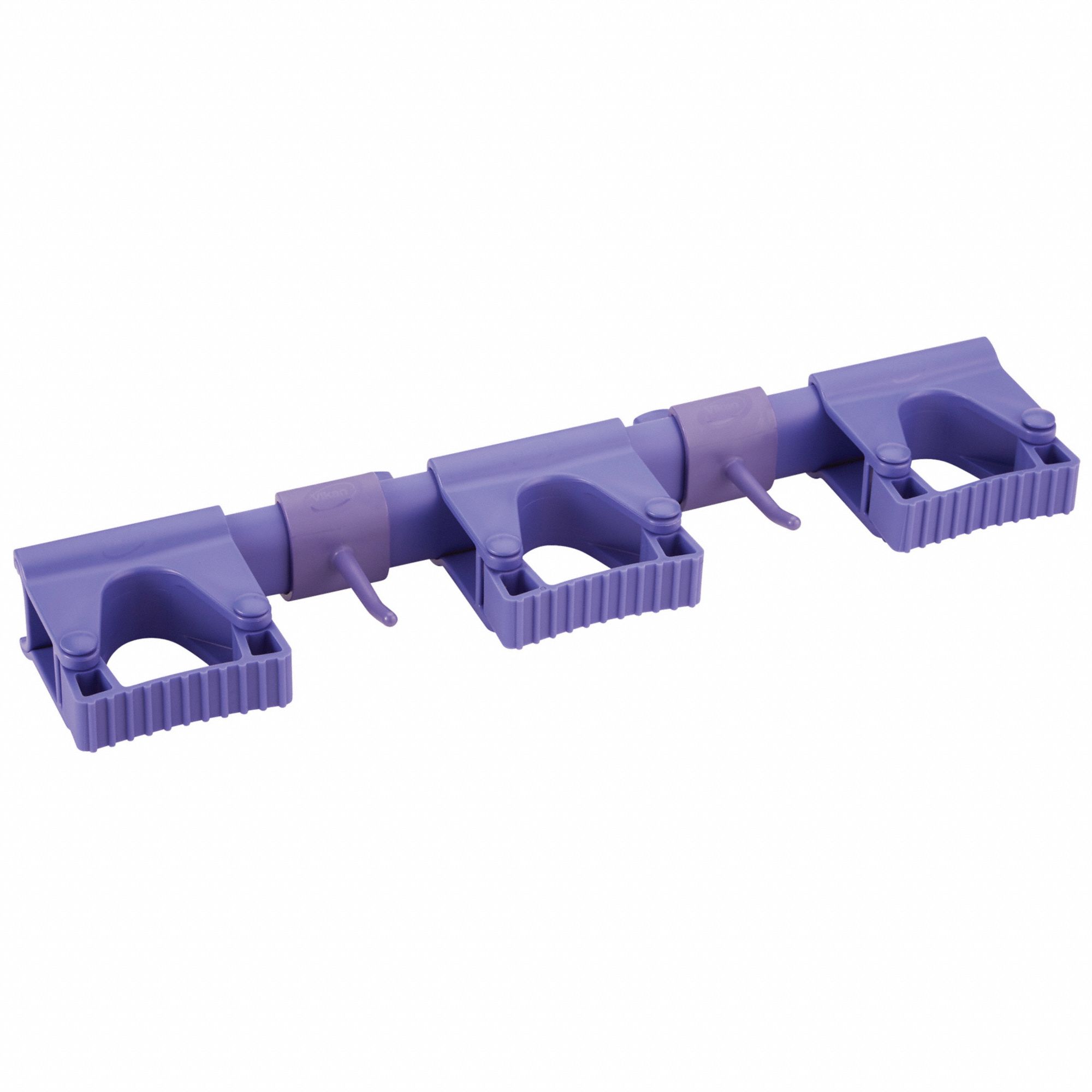Tool Wall Bracket: For 1/16 in Handle Dia, Purple, 16 1/2 in Lg, 3 3/8 in Wd, 1 7/8 in Ht