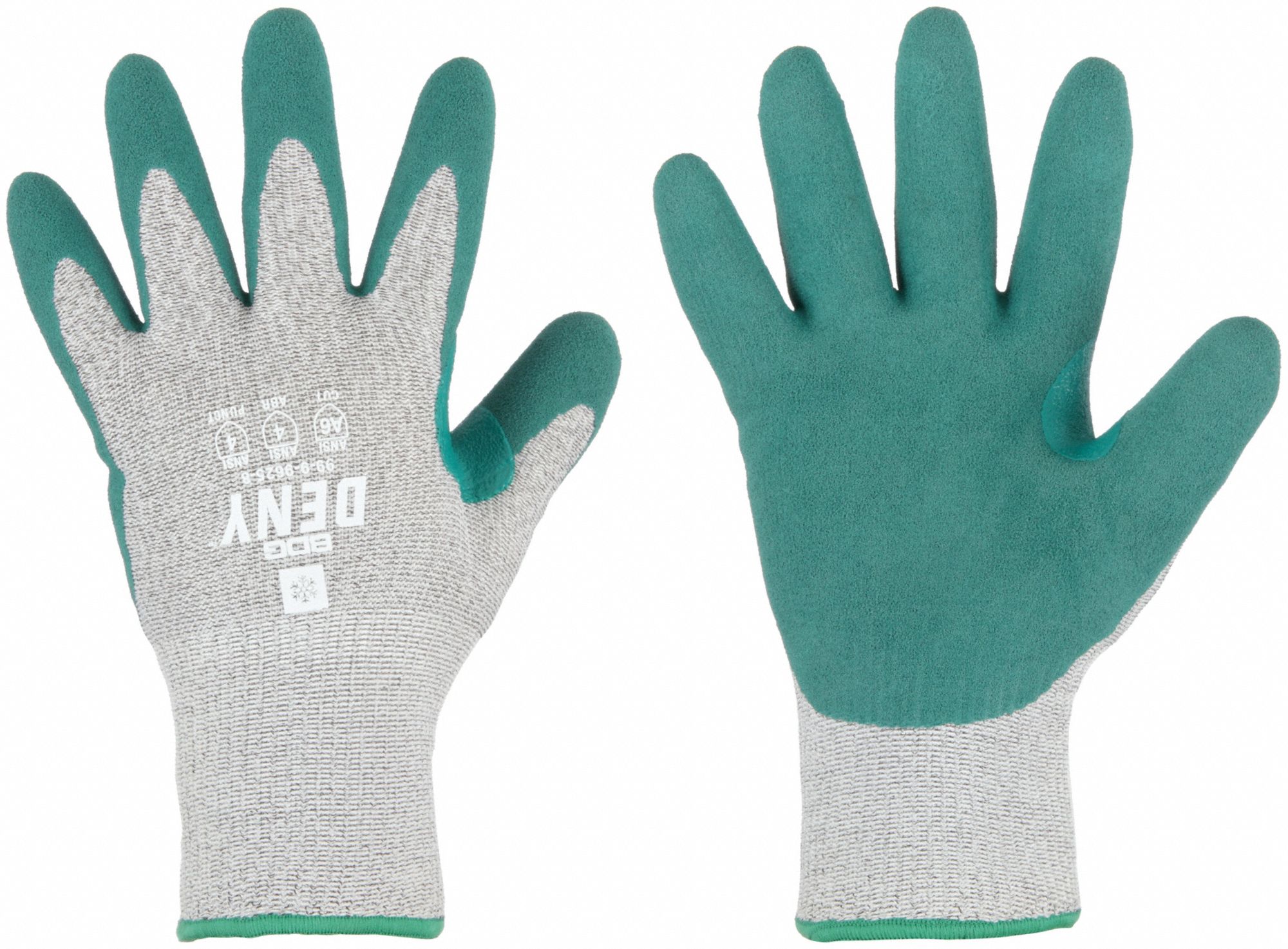 CUT-RESISTANT GLOVES, 13-GA, SZ 11/2XL/11 IN, GREEN/GREY, HPPE/NITRILE/KNIT/ACRYLIC LINED, PR