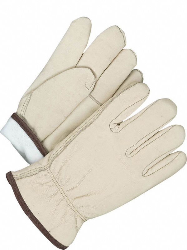 COLD PROTECTION GLOVES, KEYSTONE THUMB/GUNN CUT, SZ S/7/9 3/4 IN, BEIGE/YLW, COWHIDE/LEATHER