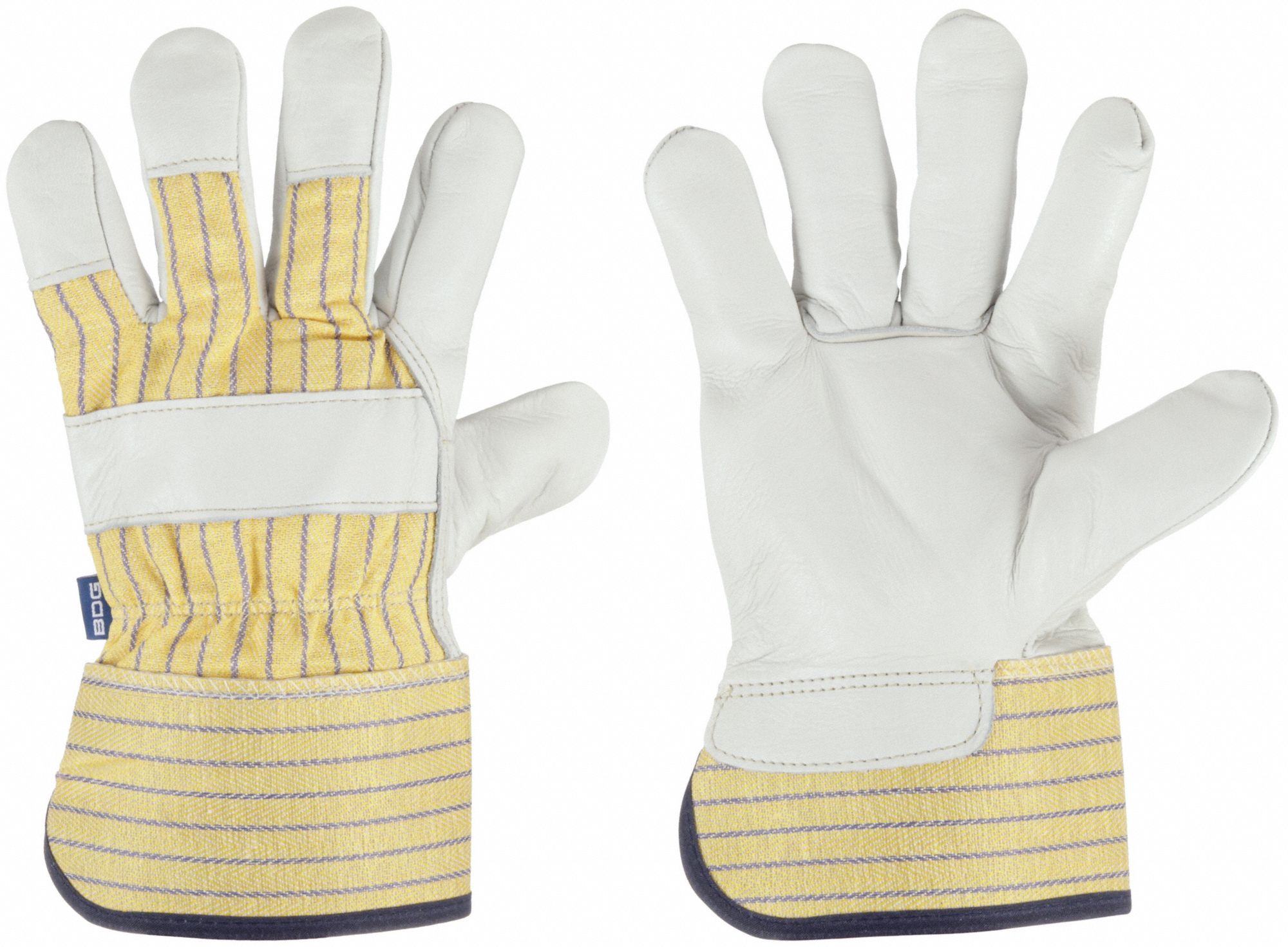 Leather Gloves: L ( 9 ), Premium, Work Glove, Cowhide, Wing Thumb, Safety Cuff, Cotton, 1 PR