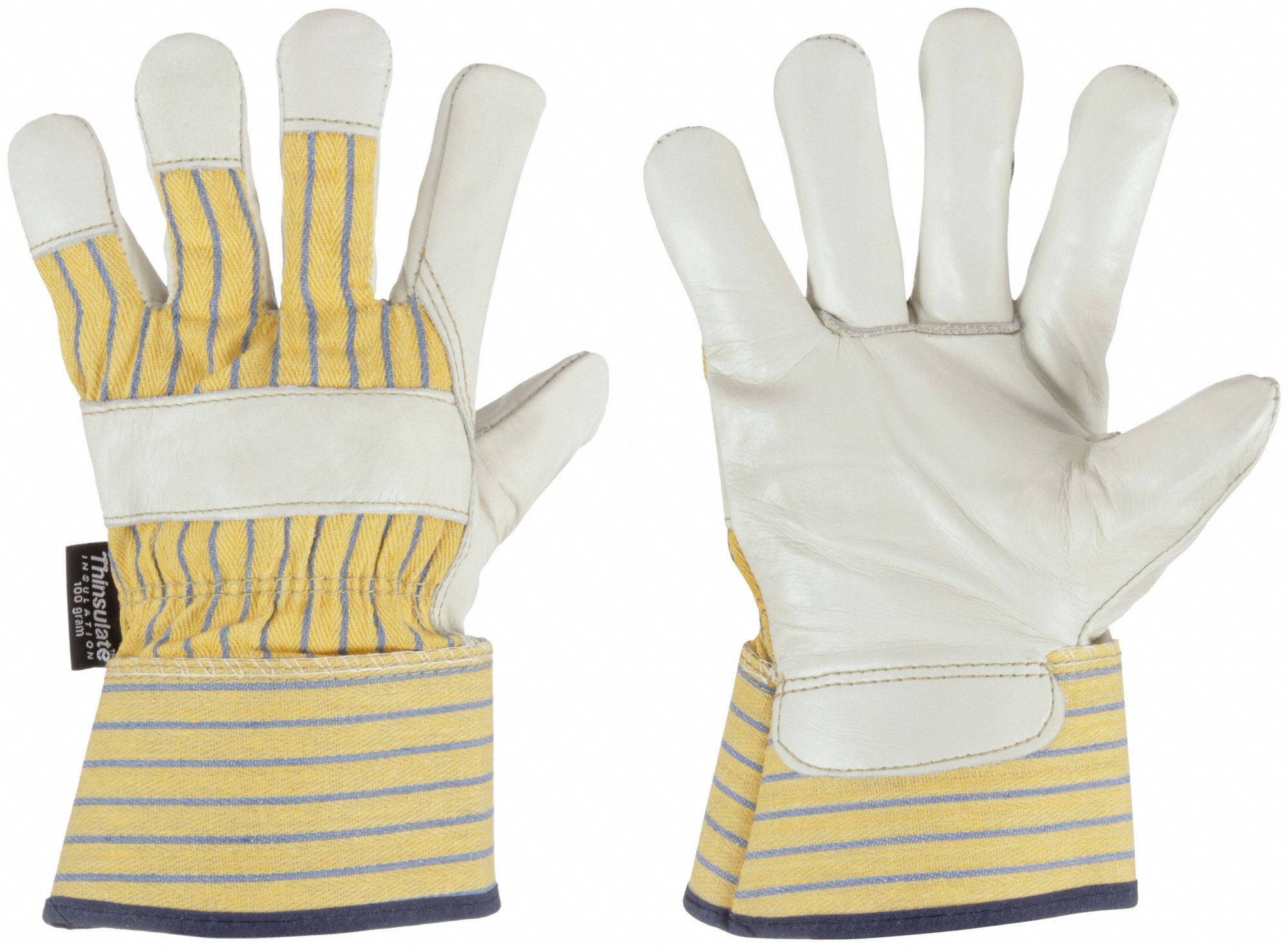 Leather Gloves: Premium, Work Glove, Cowhide, Wing Thumb, Safety Cuff, Thinsulate™, 1 PR