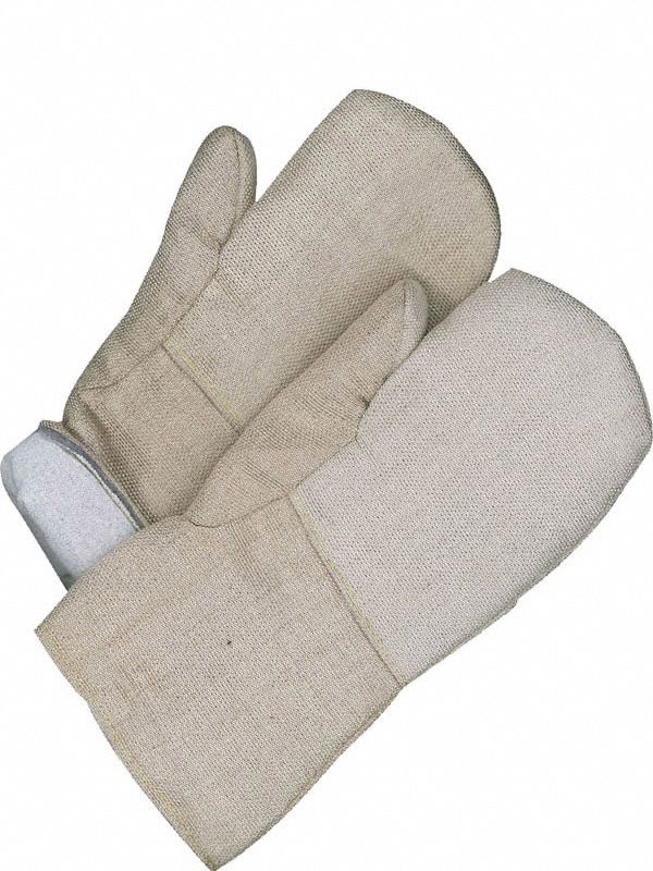 HIGH HEAT MITTS, FULLY LINED, STRAIGHT THUMB, SZ L/9, 14 IN, SILICA/FIBREGLASS