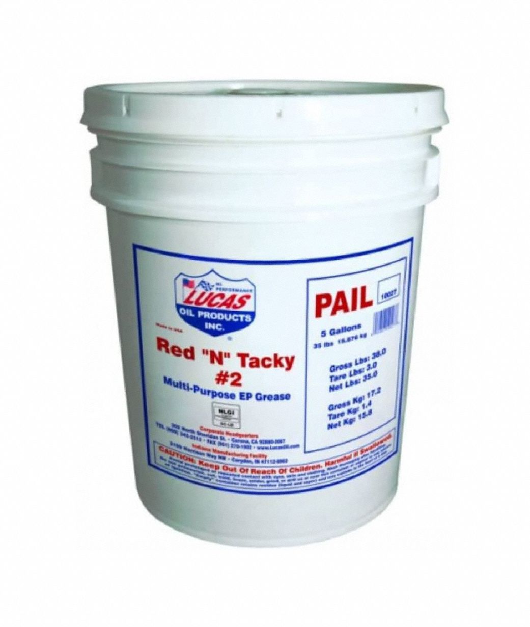 Lithium Grease, 35 lb, Pail, Red