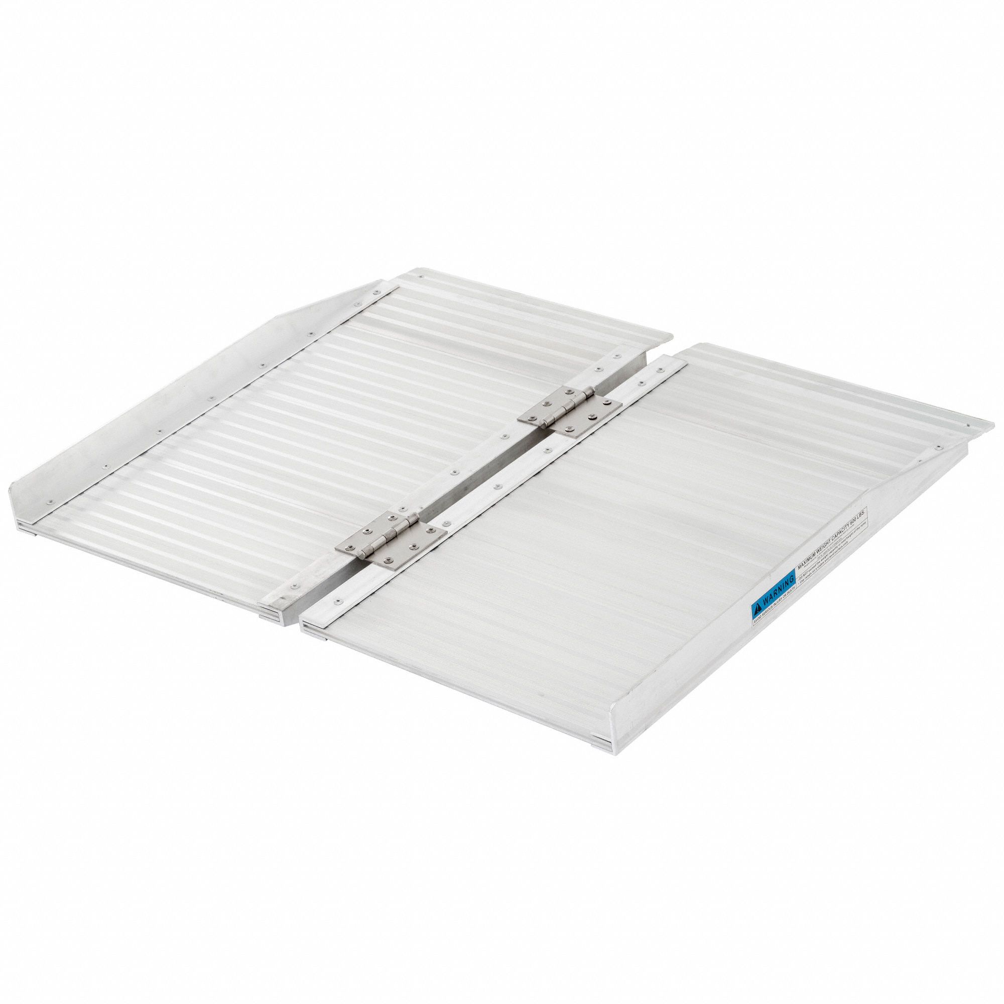 Wheelchair Ramp: Wheelchair Ramp, Silver, 2 ft Retracted Lg, ADA, 2 1/2 ft Usable Wd, Solid