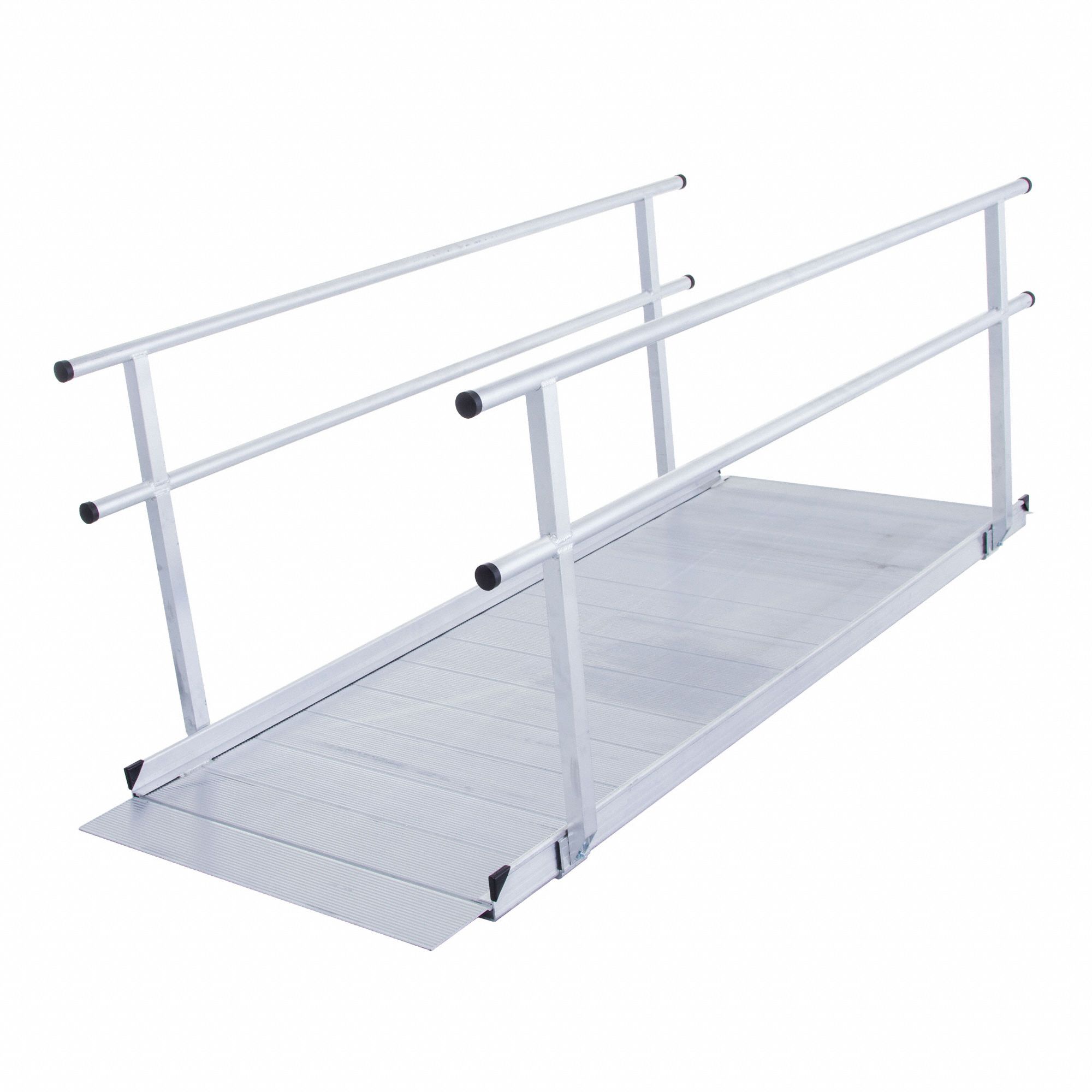 SILVER SPRING Aluminum Wheelchair Access Ramp w/ Handrails; Load