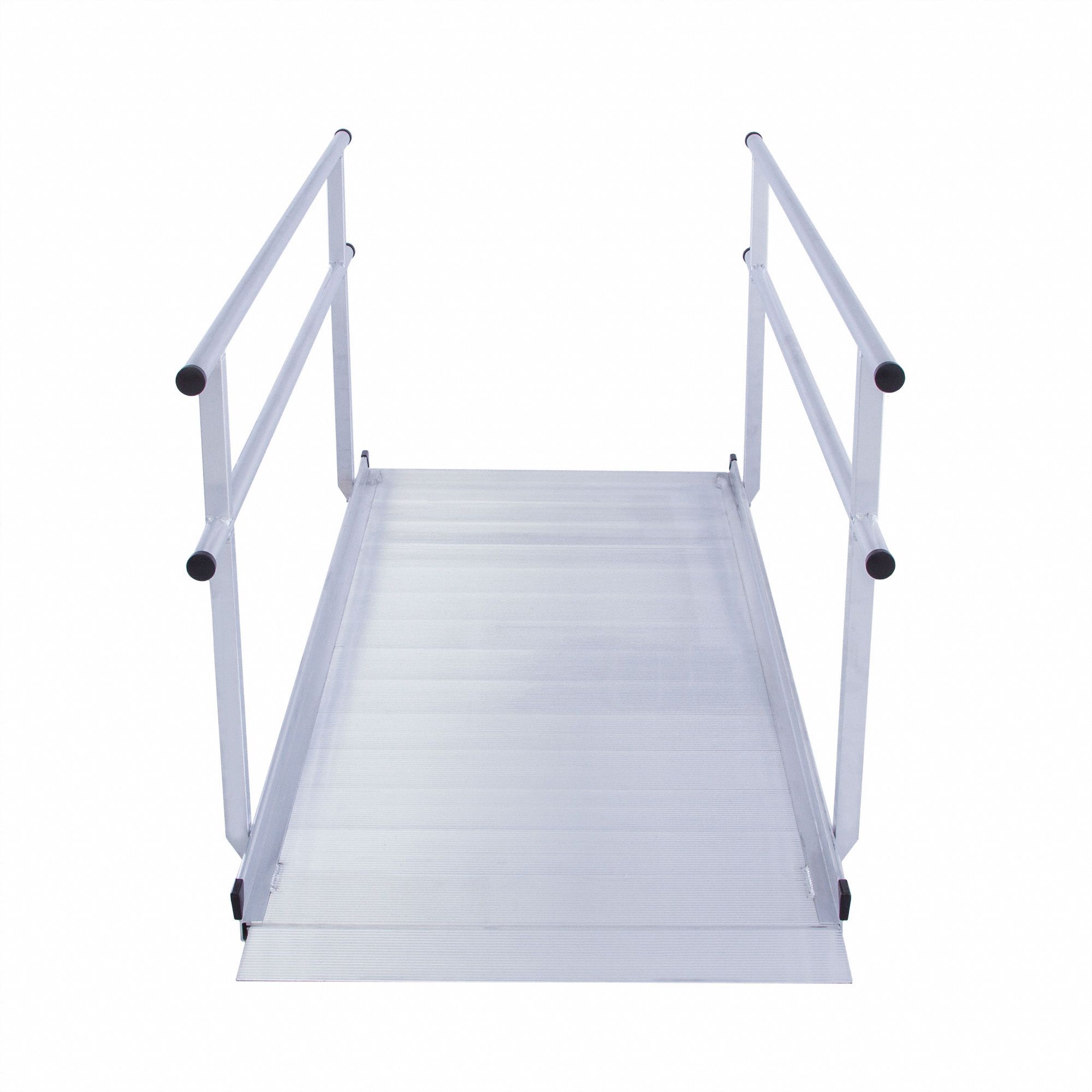 Wheelchair Access Ramp: Wheelchair Ramp, Silver, ADA, 3 ft Usable Wd, Grooved, 3 ft Overall Wd