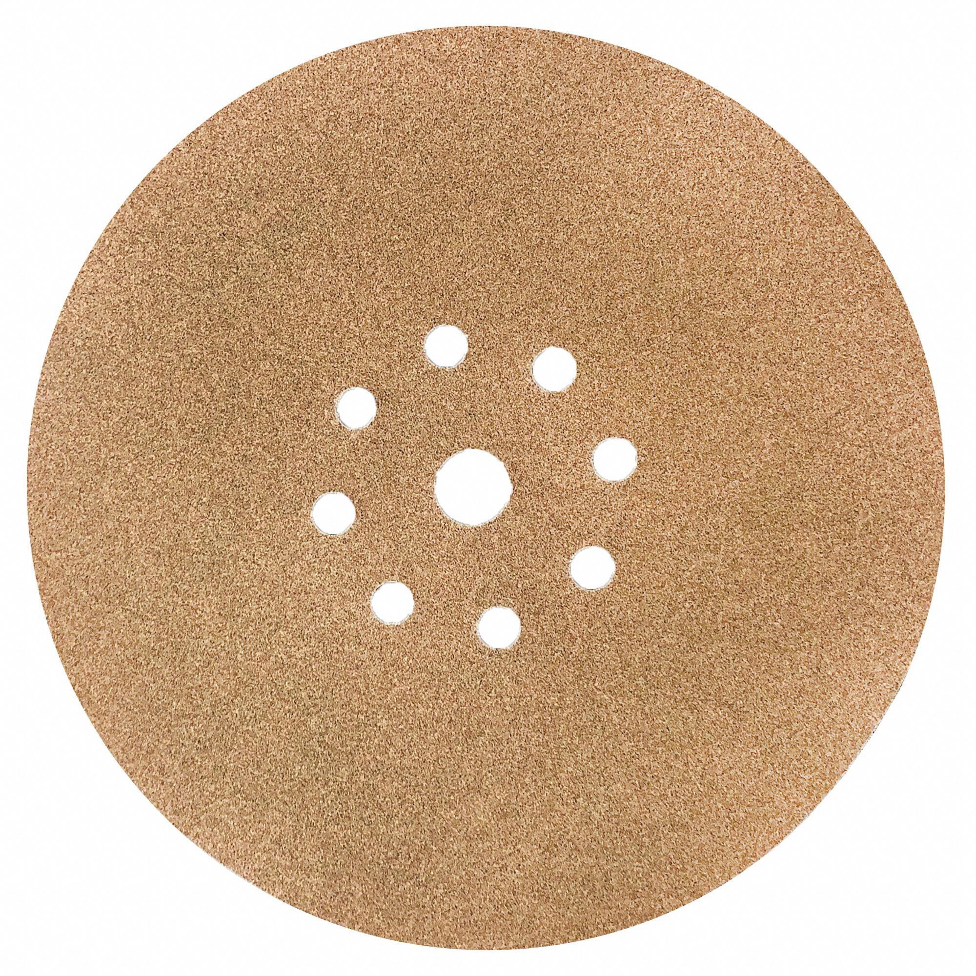 Drywall Sanding Disc: Disc, 9 in, Hook and Loop, Paper Backing, 120 Grit, 5 PK