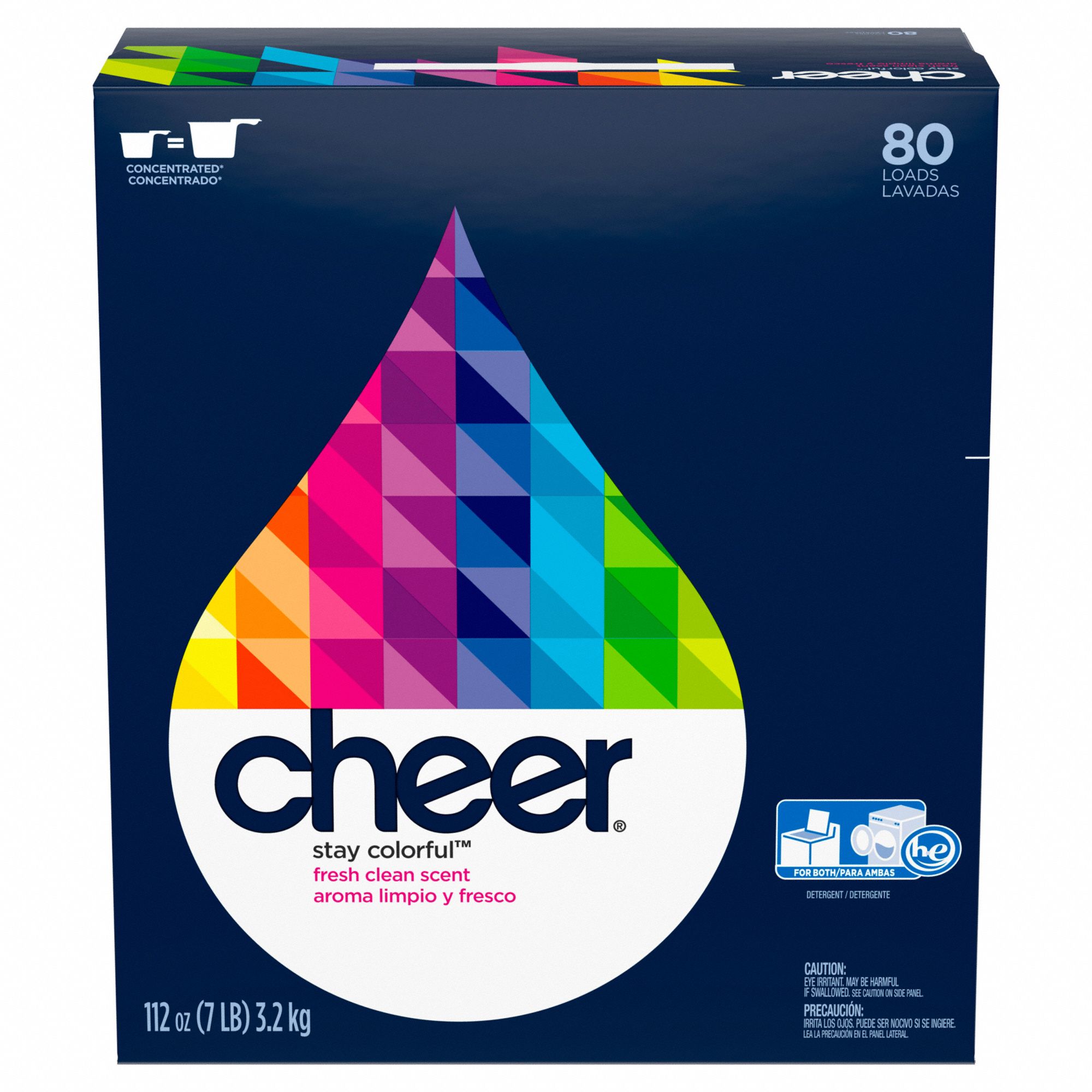 CHEER Powder Laundry Detergent, Box, 112 oz, PK3 61KK3384928 Grainger