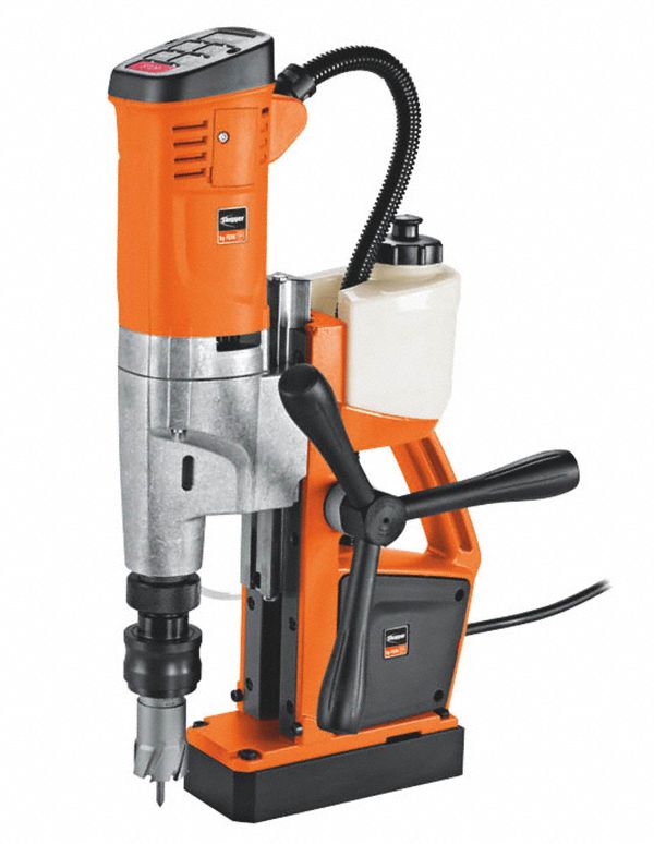 Drill Press: 130 RPM – 520 RPM, Electric Magnet, 5 5/16 in Drill Travel, 120V AC