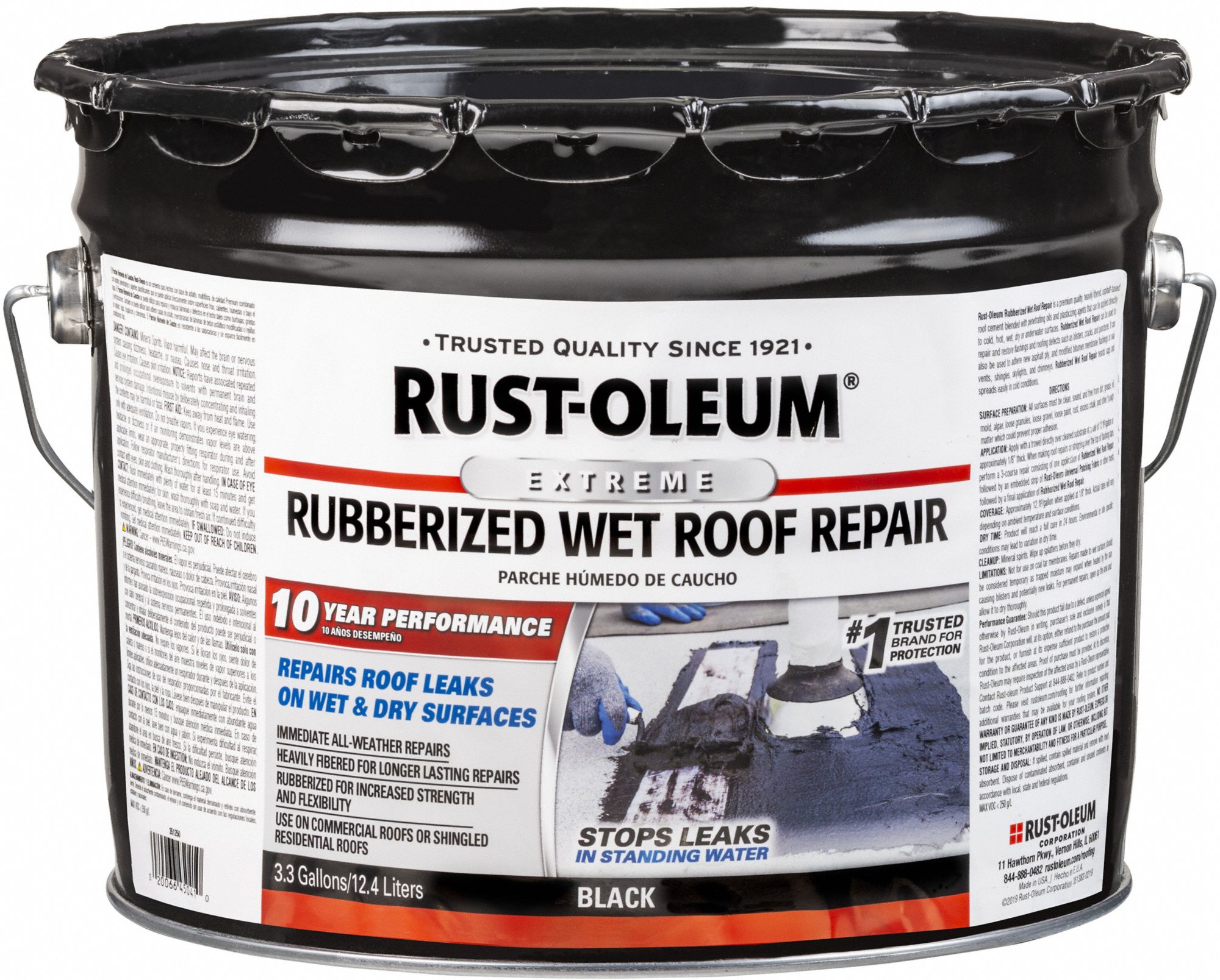 Wet Roof Repair, Asphalt, Black, 3.3 gal