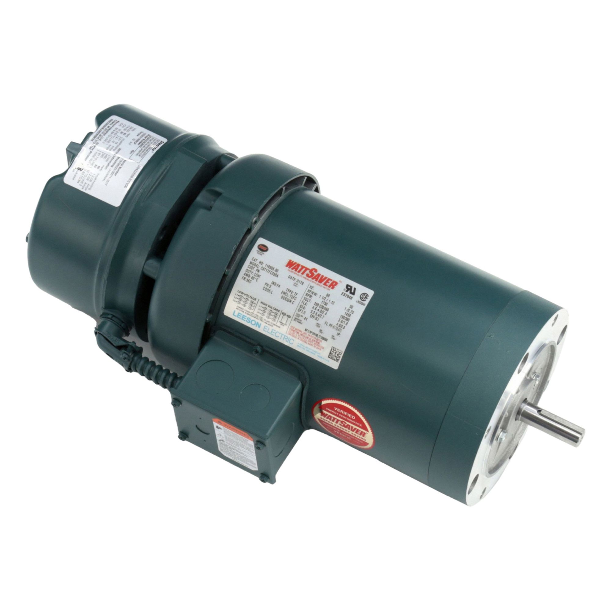 Brake Motor: Totally Enclosed Fan Cooled, 1 1/2 hp Horsepower, 1, 750 RPM RPM, 208-230/460V AC