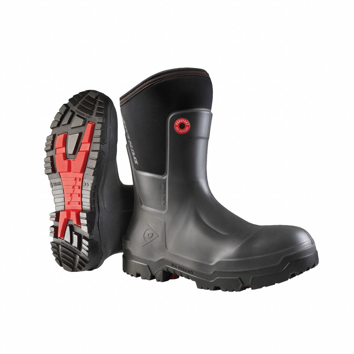 RUBBER BOOT,UNISEX,BLACK,MID-CALF,PR